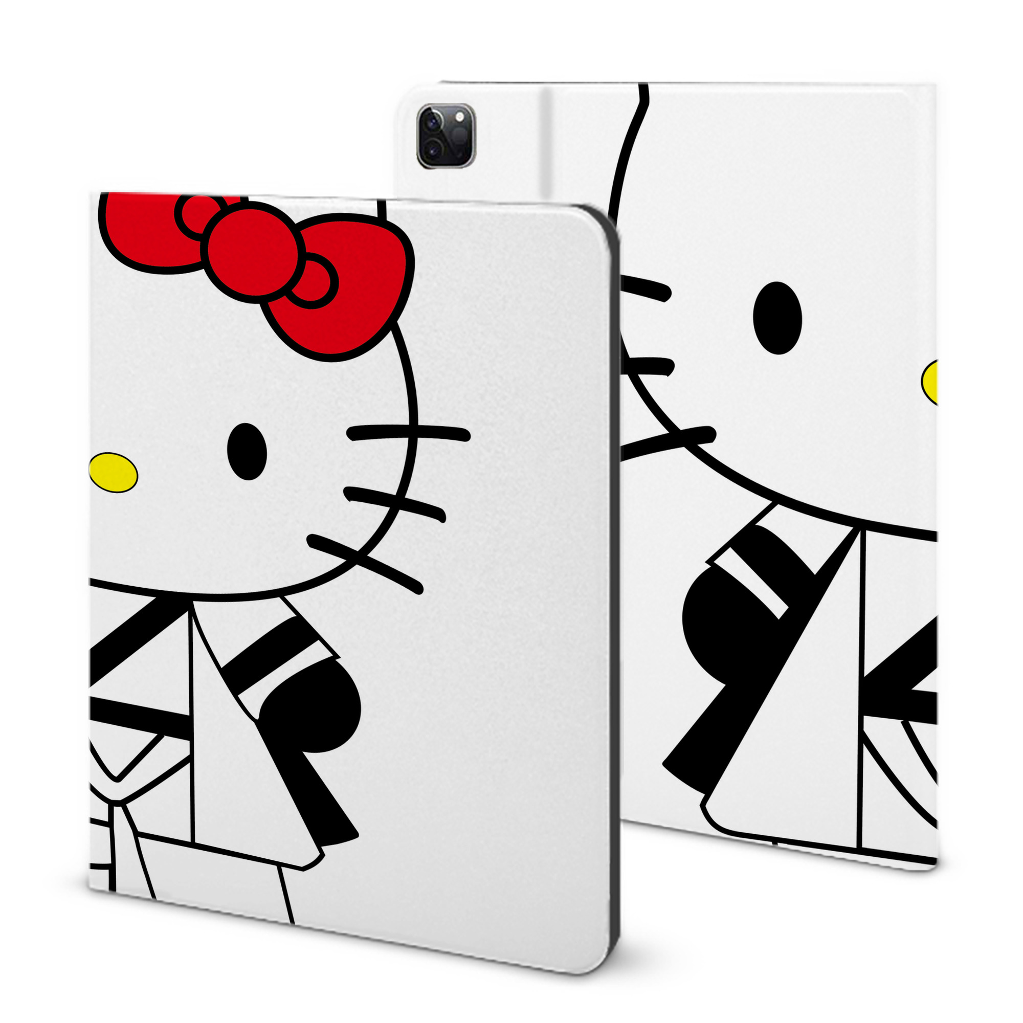 （画像用） Hello Kitty ハローキティ IPad ケース ブック型 PUレザー TPU 耐衝撃 軽量 薄型 ペン収納なし 全面保護 IPad 各モデル対応